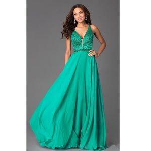 Sherri Hill Emerald Beaded Dress Size 4 #32150